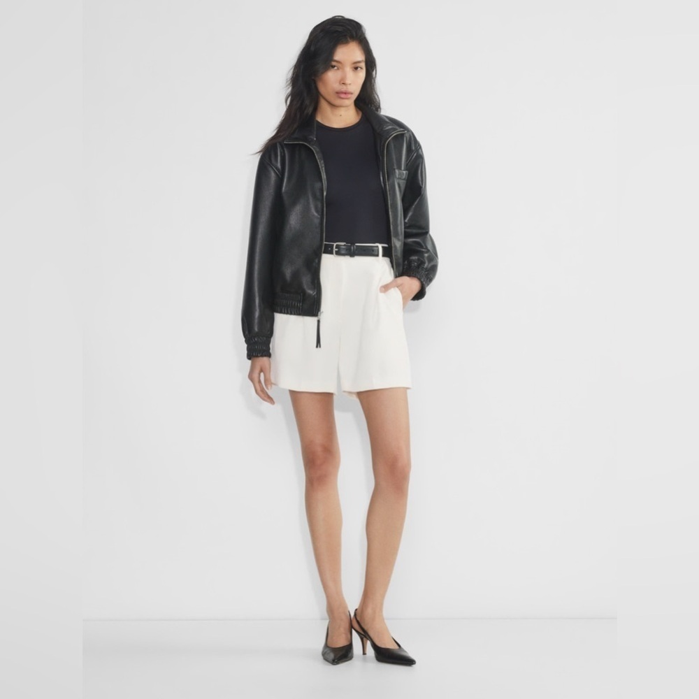 High-Waist White Women’s Tailored Shorts
